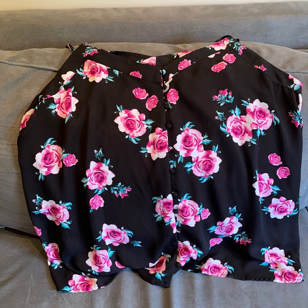 Torrid Black Floral Top